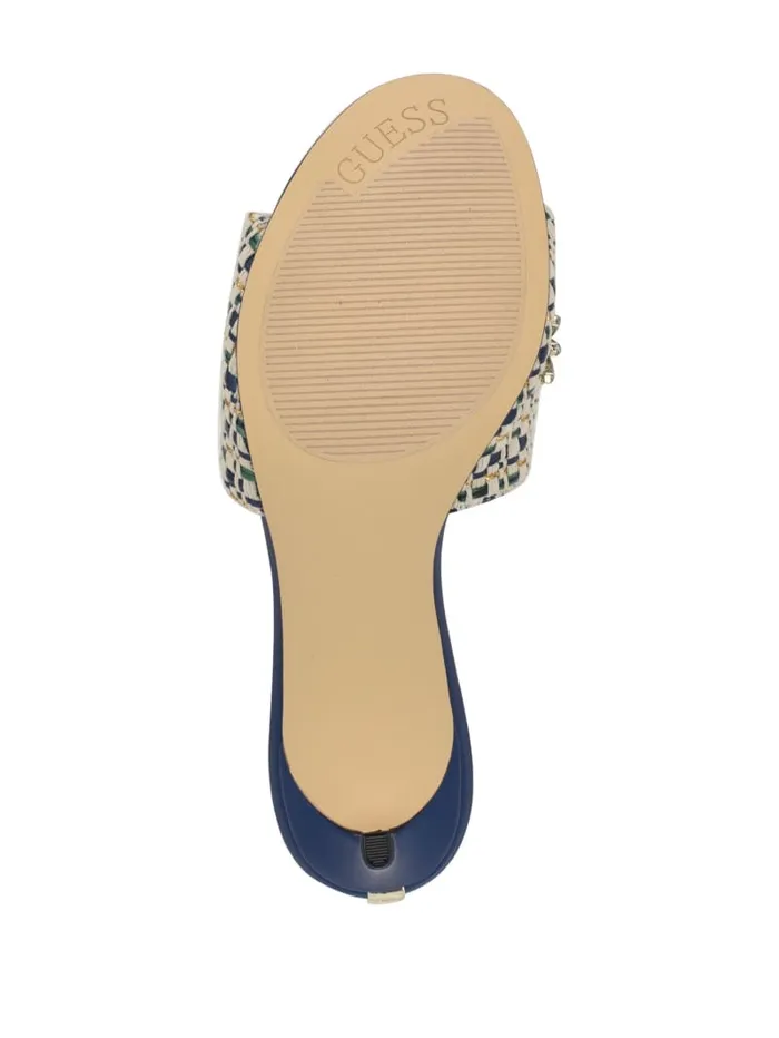 GUESS Shoes Weekful Woven Rhinestone Mules Neutral 8211 Women