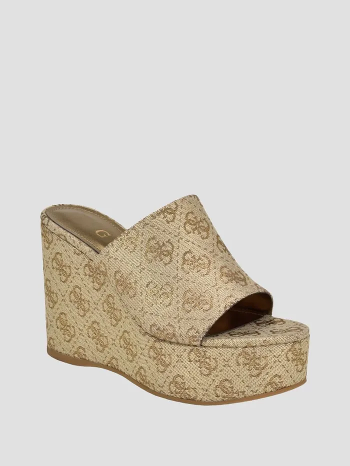 GUESS Shoes Yenise Quattro G Platform Wedges Gold 8211 Women