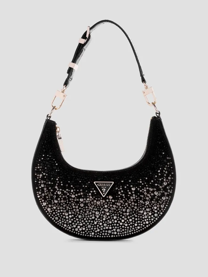 GUESS Shoulder Bags Lua Rhinestone Shoulder Bag Black 8211 Unisex