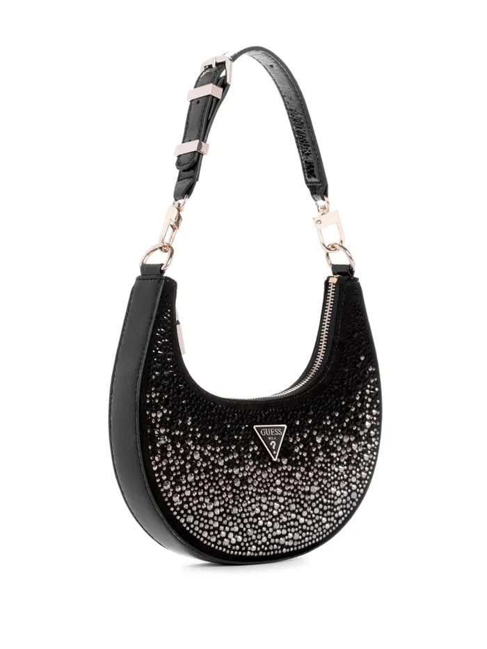 GUESS Shoulder Bags Lua Rhinestone Shoulder Bag Black 8211 Unisex