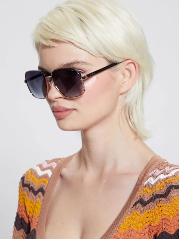 GUESS Sunglasses Katelyn Metal Rim Signature Sunglasses Blue 8211 Women