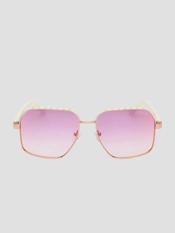 GUESS Sunglasses Katelyn Metal Rim Signature Sunglasses Blue 8211 Women