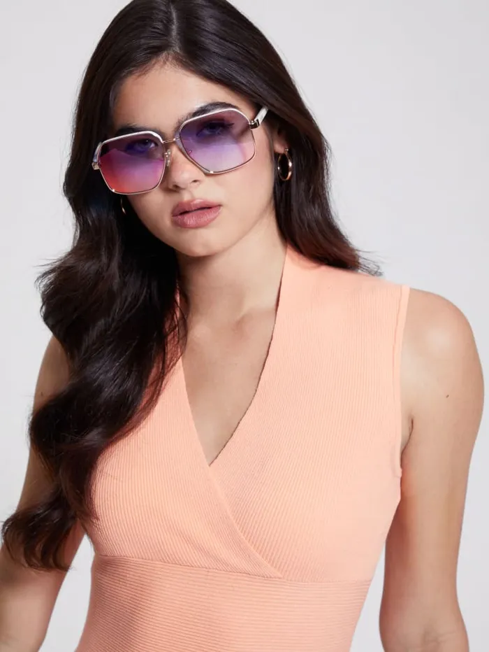 GUESS Sunglasses Katelyn Metal Rim Signature Sunglasses Blue 8211 Women
