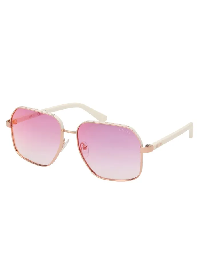 GUESS Sunglasses Katelyn Metal Rim Signature Sunglasses Blue 8211 Women