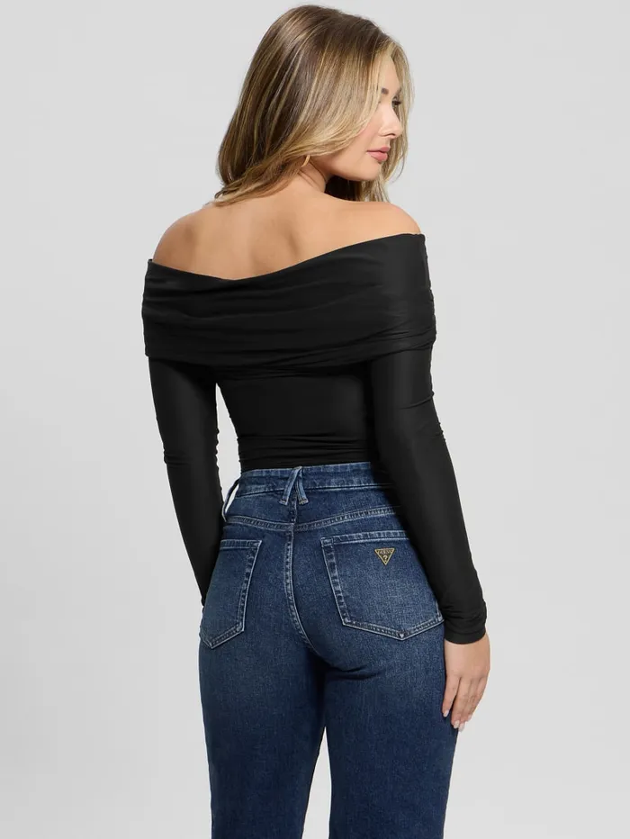 GUESS Sweaters and Knits Abby OfftheShoulder Top Black 8211 Women