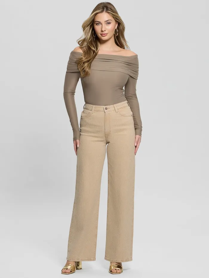 GUESS Sweaters and Knits Abby OfftheShoulder Top Black 8211 Women