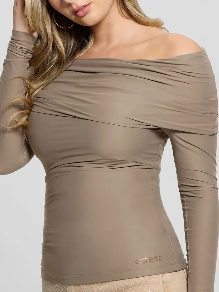 GUESS Sweaters and Knits Abby OfftheShoulder Top Black 8211 Women
