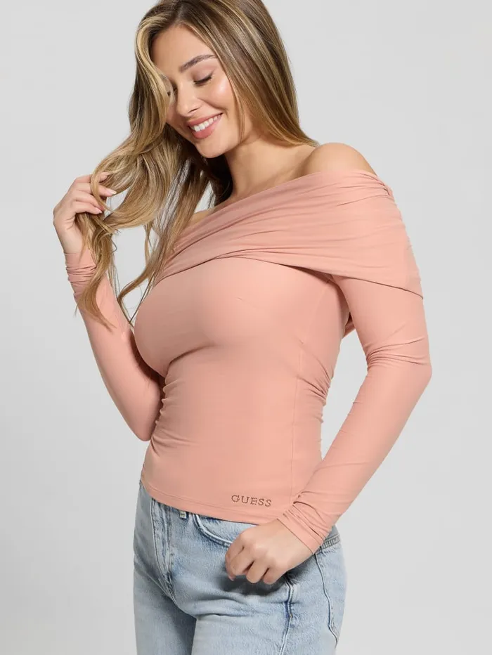 GUESS Sweaters and Knits Abby OfftheShoulder Top Black 8211 Women