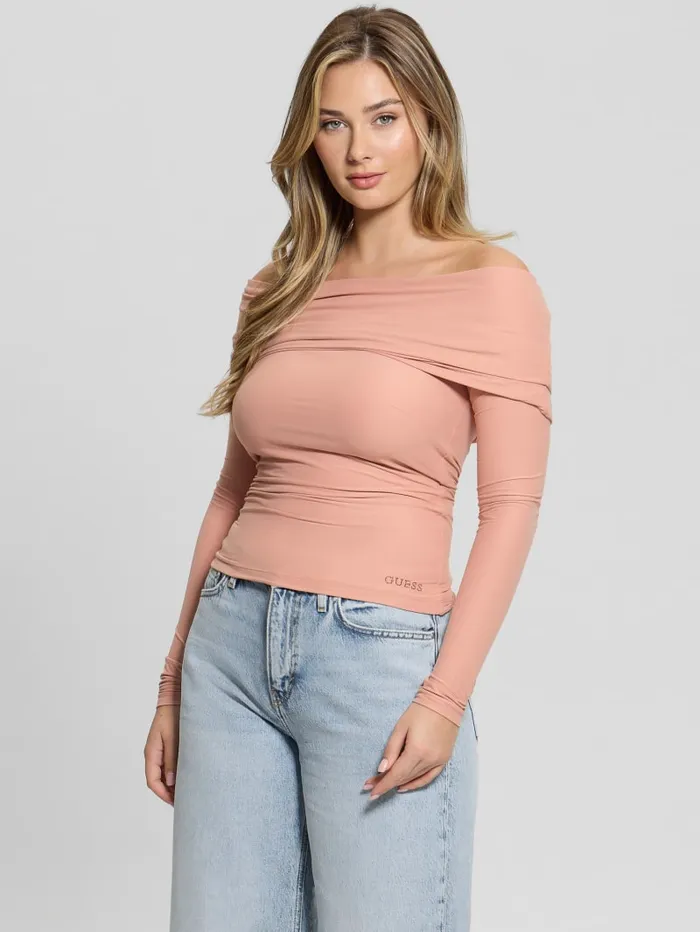 GUESS Sweaters and Knits Abby OfftheShoulder Top Black 8211 Women