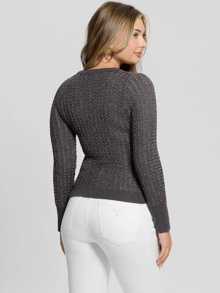 GUESS Sweaters and Knits Josie VNeck Cardigan Sweater Grey 8211 Women