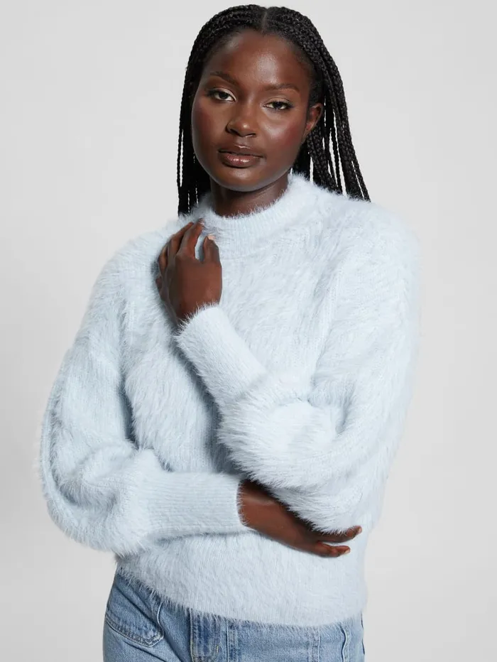 GUESS Sweaters and Knits Keyla Fuzzy Sweater Blue 8211 Women