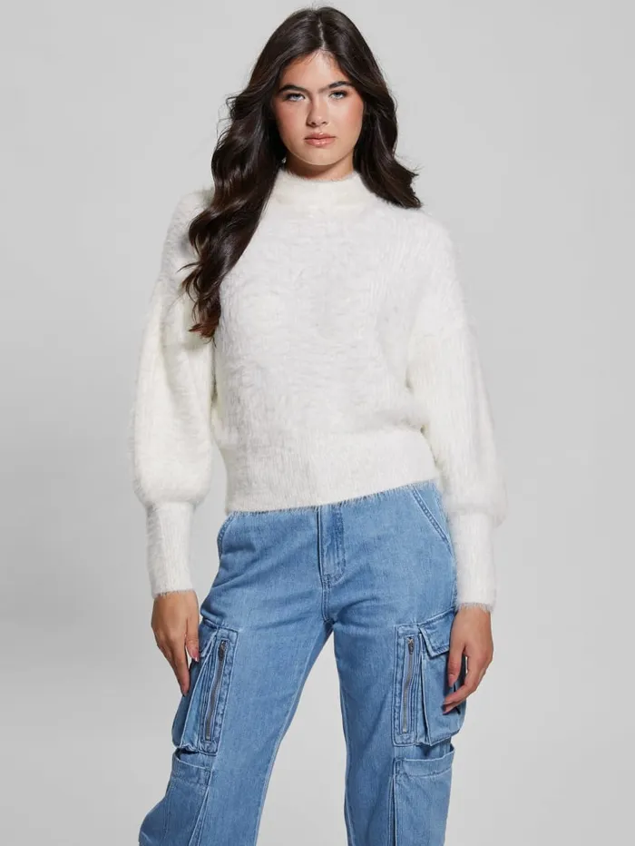 GUESS Sweaters and Knits Keyla Fuzzy Sweater Blue 8211 Women