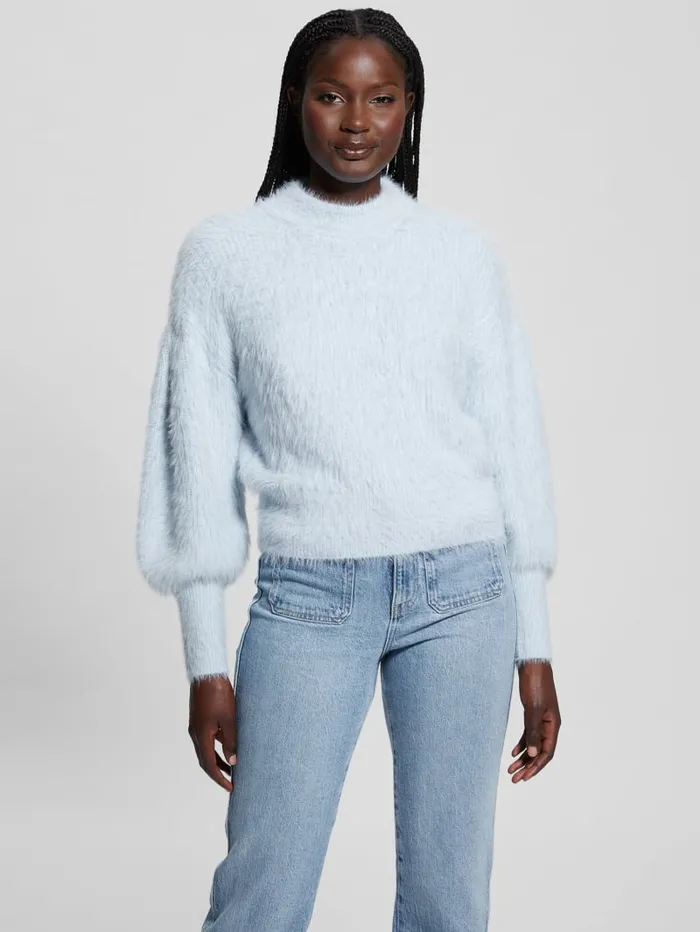 GUESS Sweaters and Knits Keyla Fuzzy Sweater Blue 8211 Women