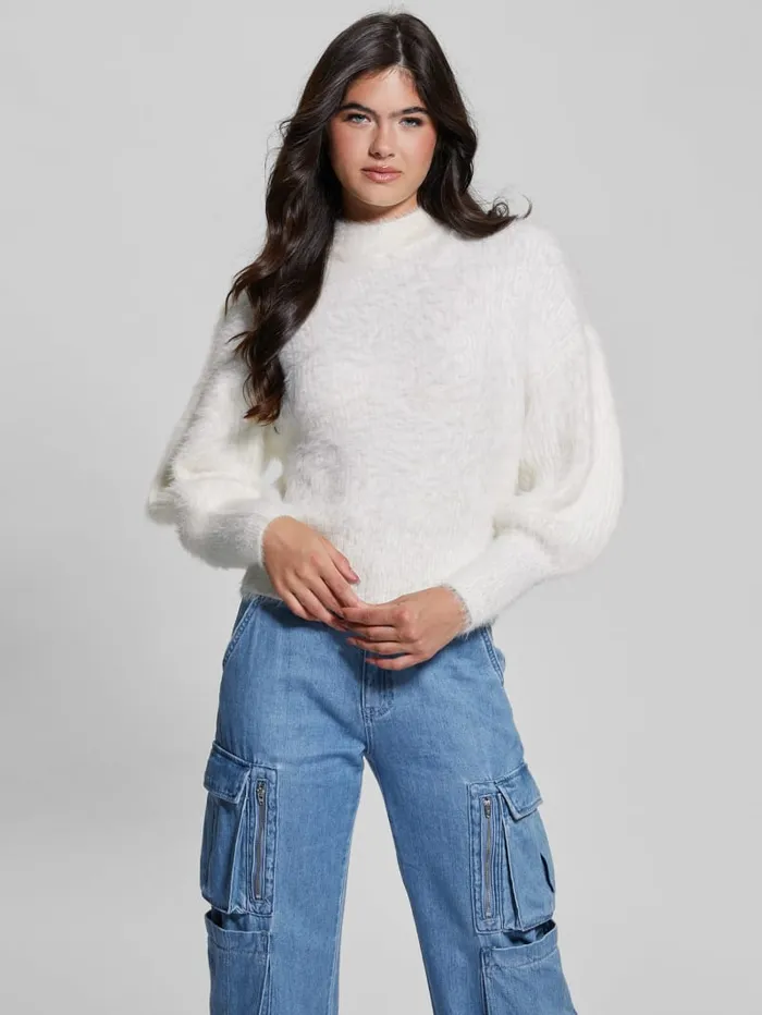 GUESS Sweaters and Knits Keyla Fuzzy Sweater Blue 8211 Women