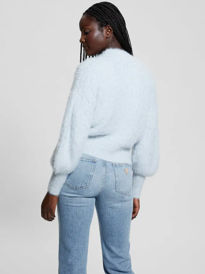 GUESS Sweaters and Knits Keyla Fuzzy Sweater Blue 8211 Women
