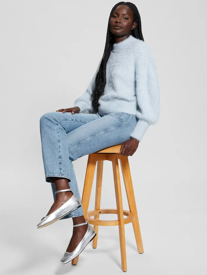 GUESS Sweaters and Knits Keyla Fuzzy Sweater Blue 8211 Women