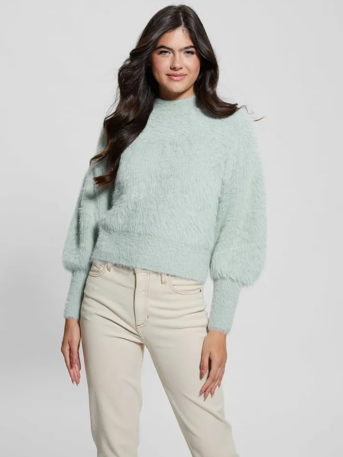 GUESS Sweaters and Knits Keyla Fuzzy Sweater Blue 8211 Women