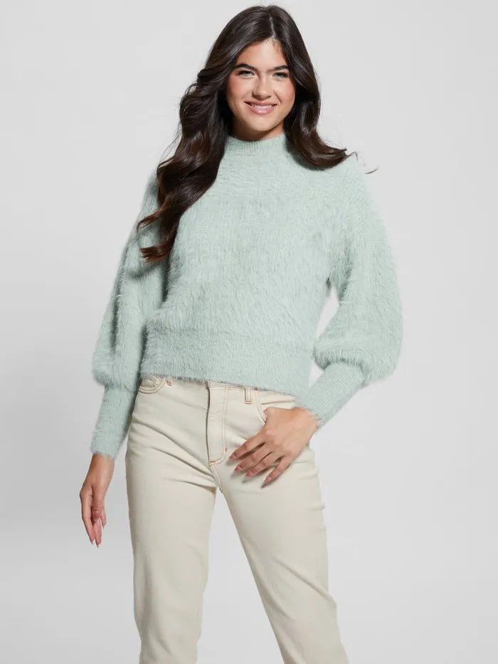 GUESS Sweaters and Knits Keyla Fuzzy Sweater Blue 8211 Women