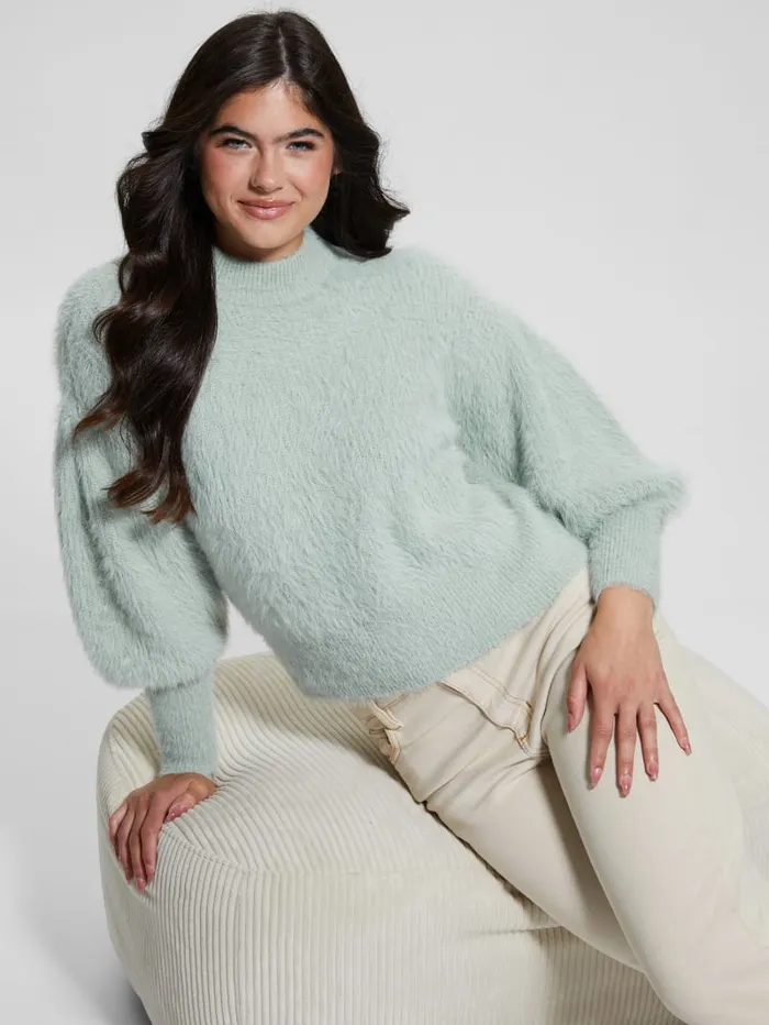 GUESS Sweaters and Knits Keyla Fuzzy Sweater Blue 8211 Women