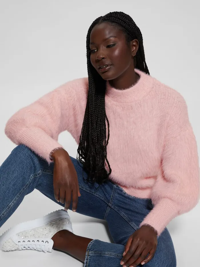 GUESS Sweaters and Knits Keyla Fuzzy Sweater Blue 8211 Women