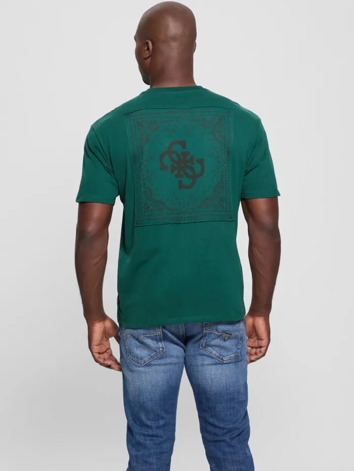 GUESS T Shirts and Tanks Bandana Applique Tee Green 8211 Men