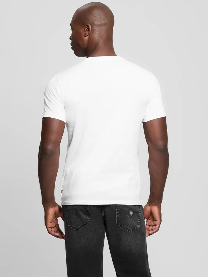 GUESS T Shirts and Tanks Eco Velvet Signature Tee White 8211 Men