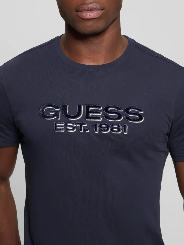GUESS T Shirts and Tanks Eco Velvet Signature Tee White 8211 Men