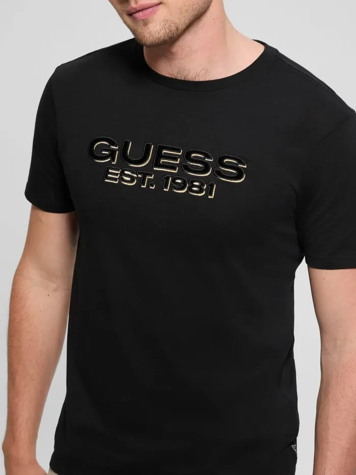 GUESS T Shirts and Tanks Eco Velvet Signature Tee White 8211 Men