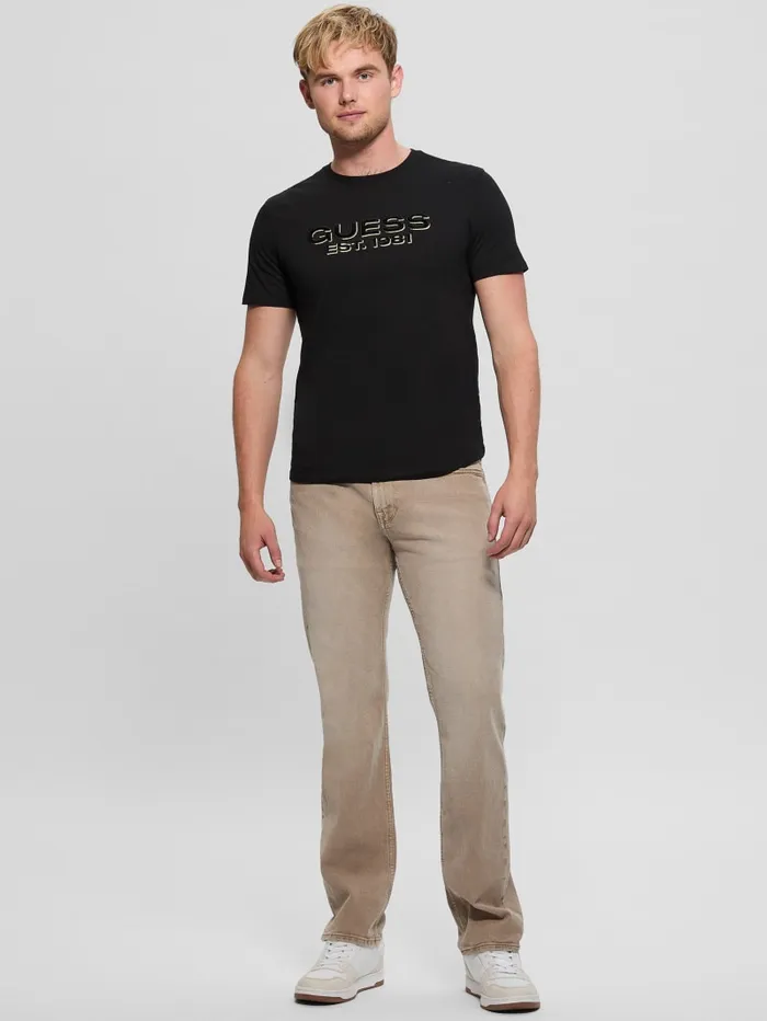 GUESS T Shirts and Tanks Eco Velvet Signature Tee White 8211 Men
