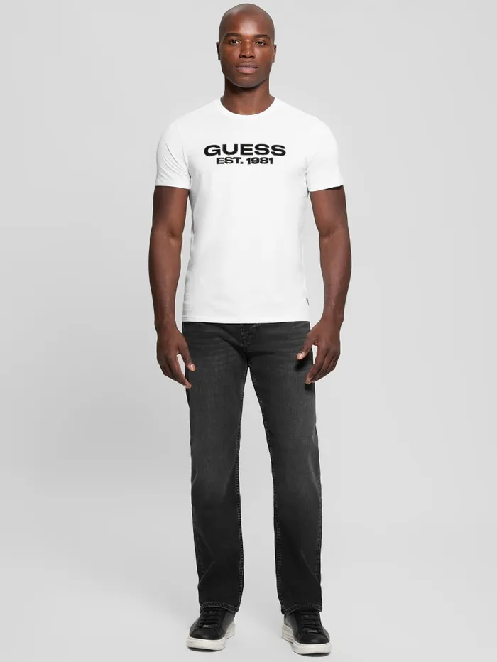 GUESS T Shirts and Tanks Eco Velvet Signature Tee White 8211 Men