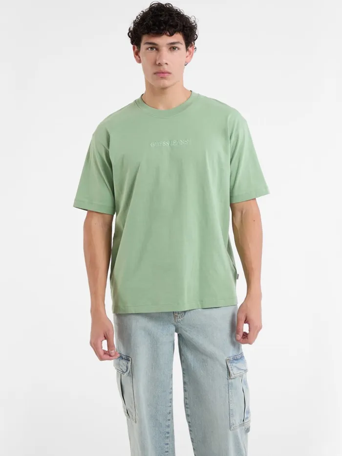 GUESS T Shirts and Tanks Embroidered Logo Tee Black 8211 Men