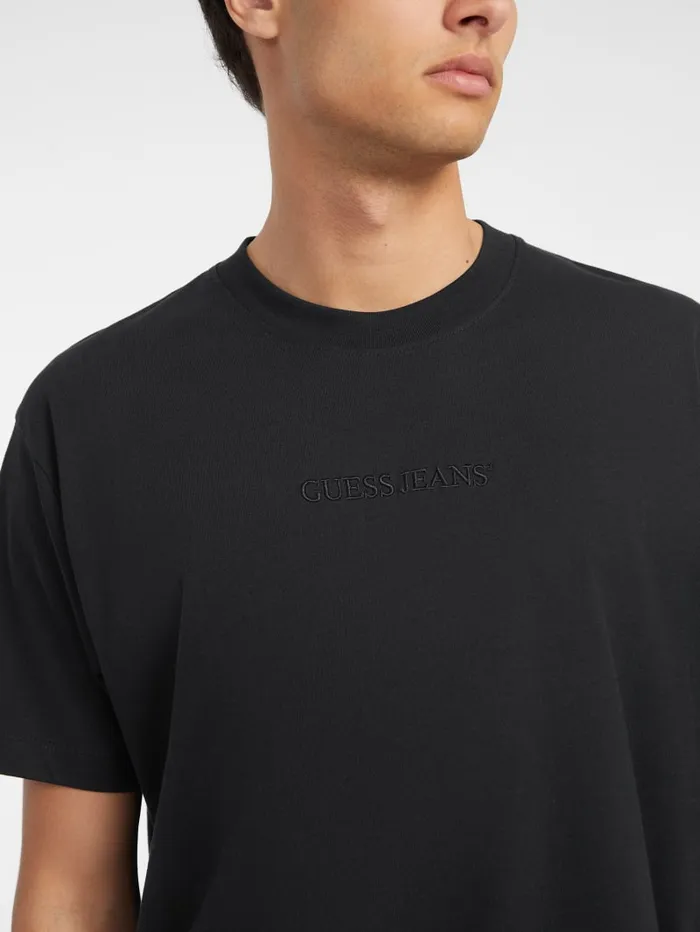 GUESS T Shirts and Tanks Embroidered Logo Tee Black 8211 Men