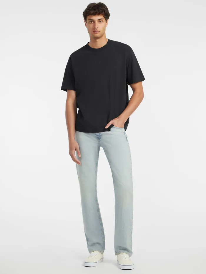 GUESS T Shirts and Tanks Embroidered Logo Tee Black 8211 Men