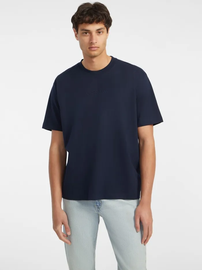 GUESS T Shirts and Tanks Embroidered Logo Tee Black 8211 Men