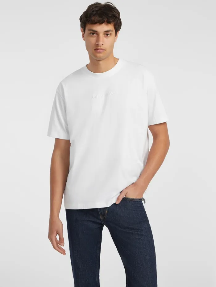 GUESS T Shirts and Tanks Embroidered Logo Tee Black 8211 Men