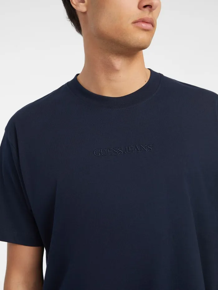 GUESS T Shirts and Tanks Embroidered Logo Tee Black 8211 Men