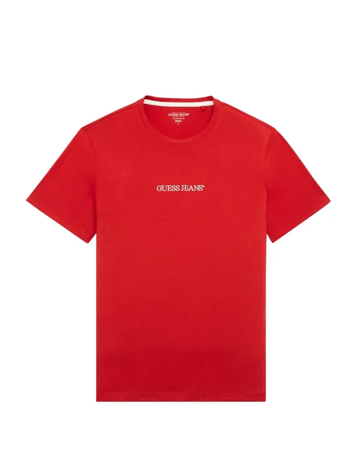 GUESS T Shirts and Tanks Slim Embroidered Logo Tee Red 8211 Men