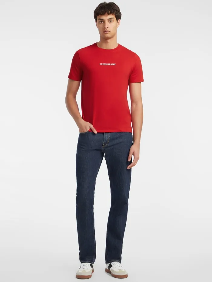 GUESS T Shirts and Tanks Slim Embroidered Logo Tee Red 8211 Men
