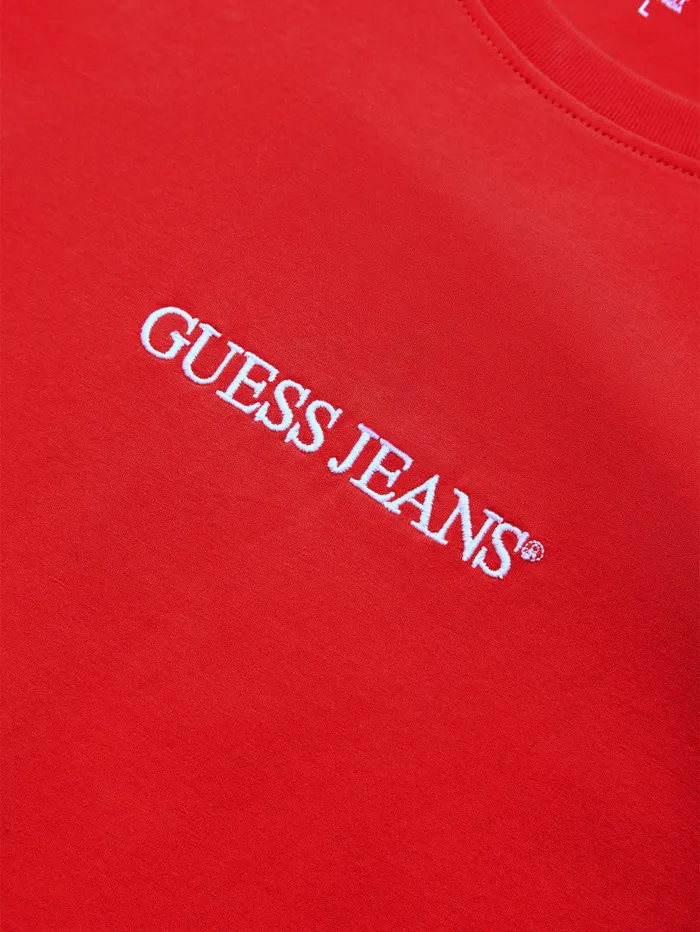GUESS T Shirts and Tanks Slim Embroidered Logo Tee Red 8211 Men
