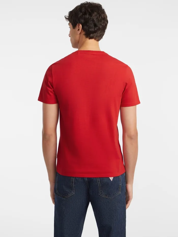 GUESS T Shirts and Tanks Slim Embroidered Logo Tee Red 8211 Men