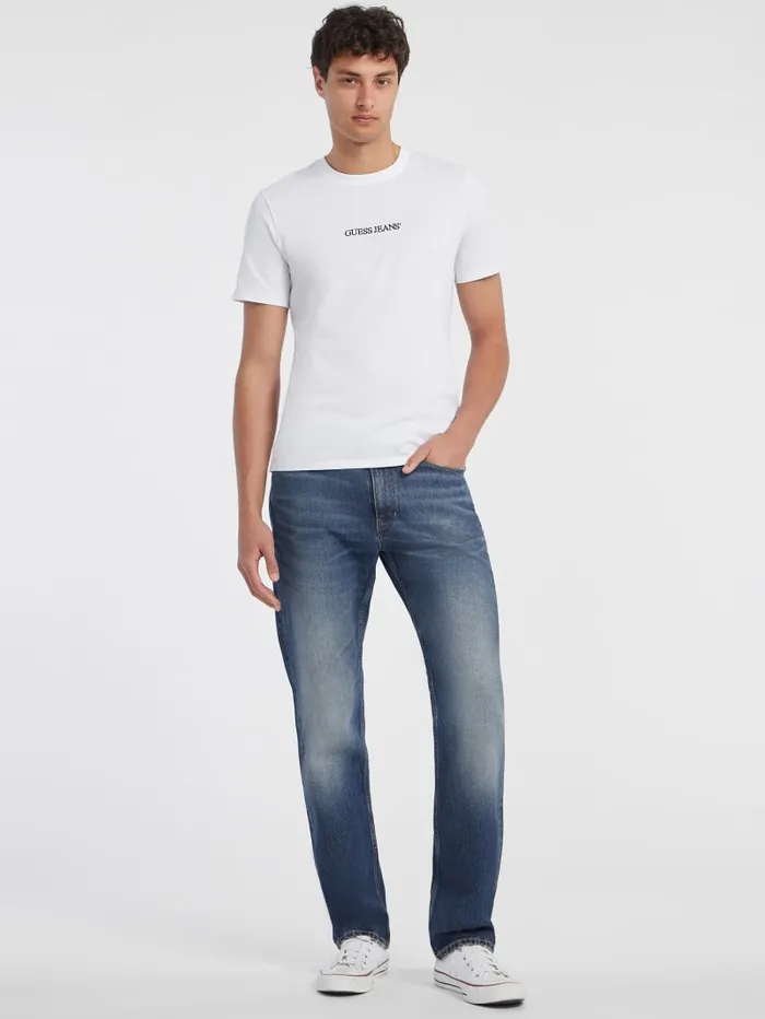 GUESS T Shirts and Tanks Slim Embroidered Logo Tee Red 8211 Men