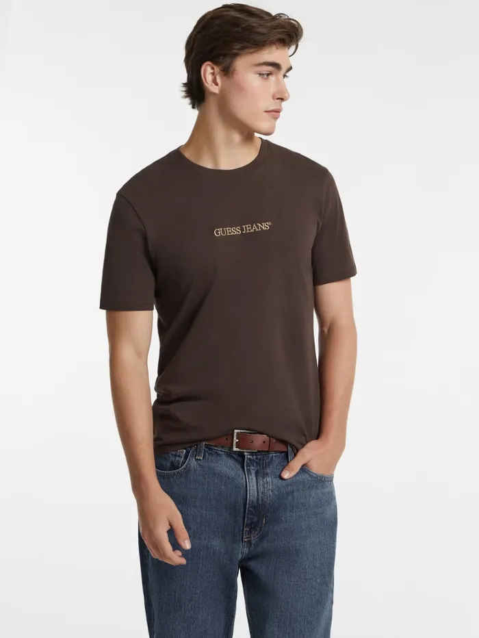GUESS T Shirts and Tanks Slim Embroidered Logo Tee Red 8211 Men