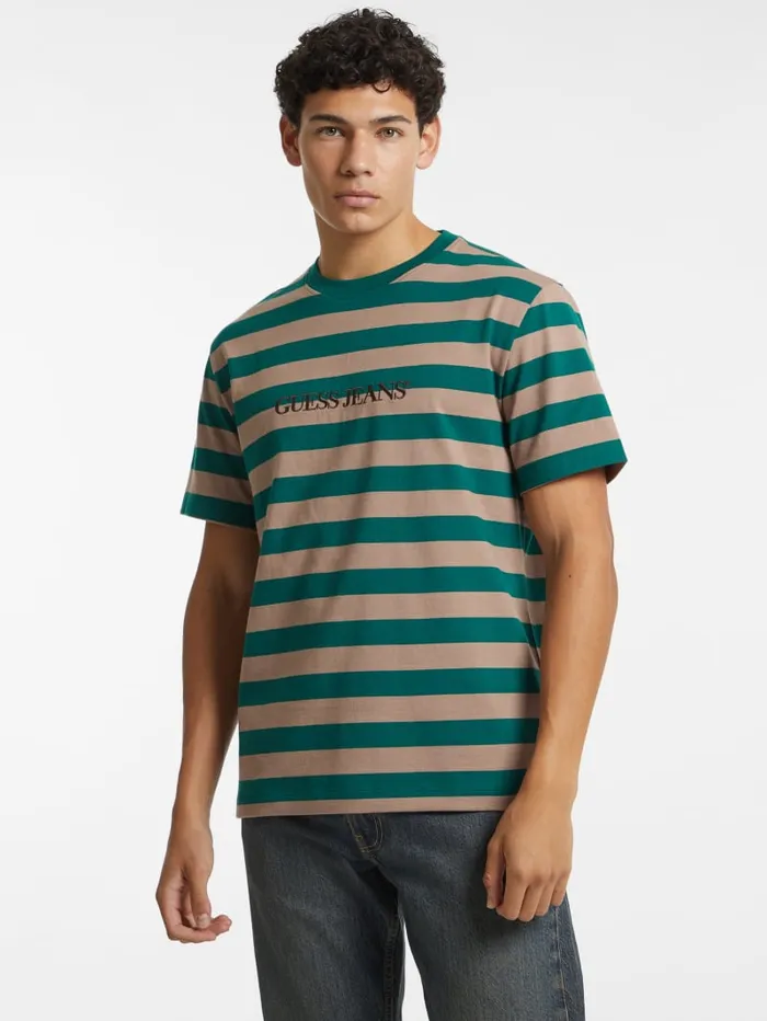 GUESS T Shirts and Tanks Striped Logo Tee Colors 8211 Men