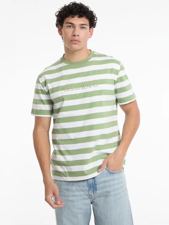 GUESS T Shirts and Tanks Striped Logo Tee Colors 8211 Men