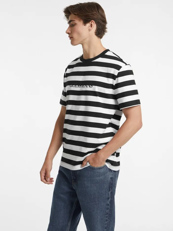 GUESS T Shirts and Tanks Striped Logo Tee Colors 8211 Men
