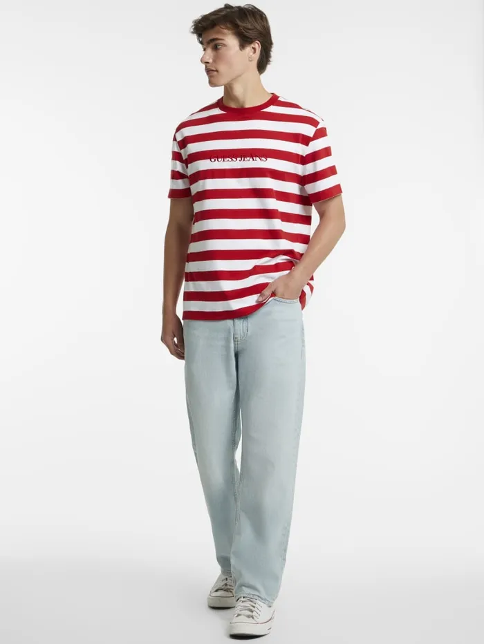 GUESS T Shirts and Tanks Striped Logo Tee Colors 8211 Men
