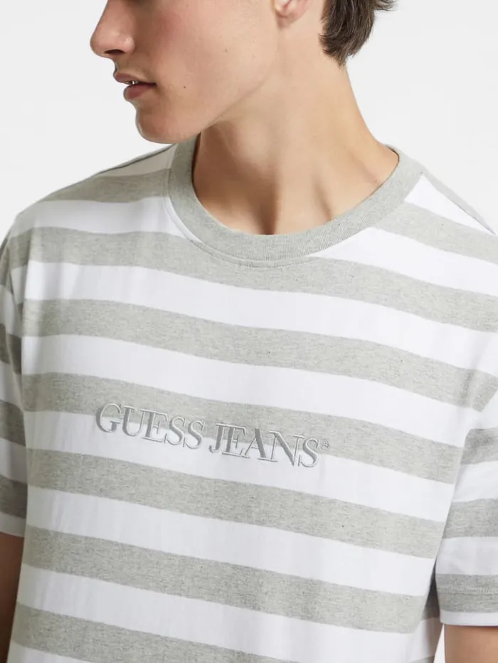 GUESS T Shirts and Tanks Striped Logo Tee Red 8211 Men
