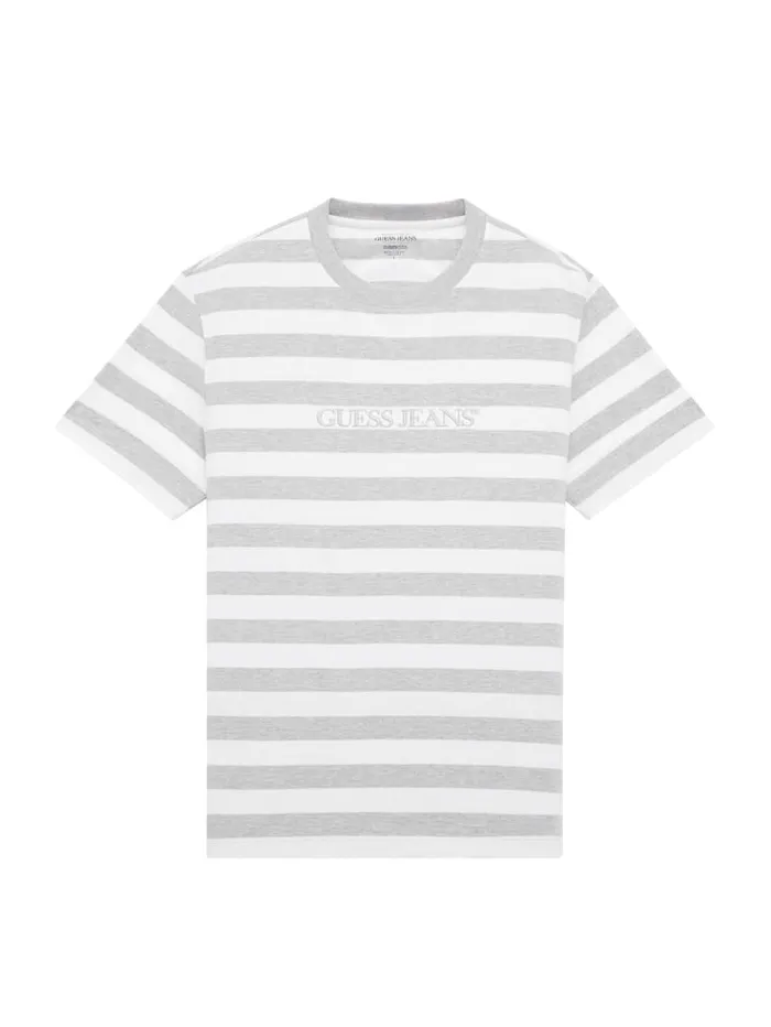 GUESS T Shirts and Tanks Striped Logo Tee Red 8211 Men