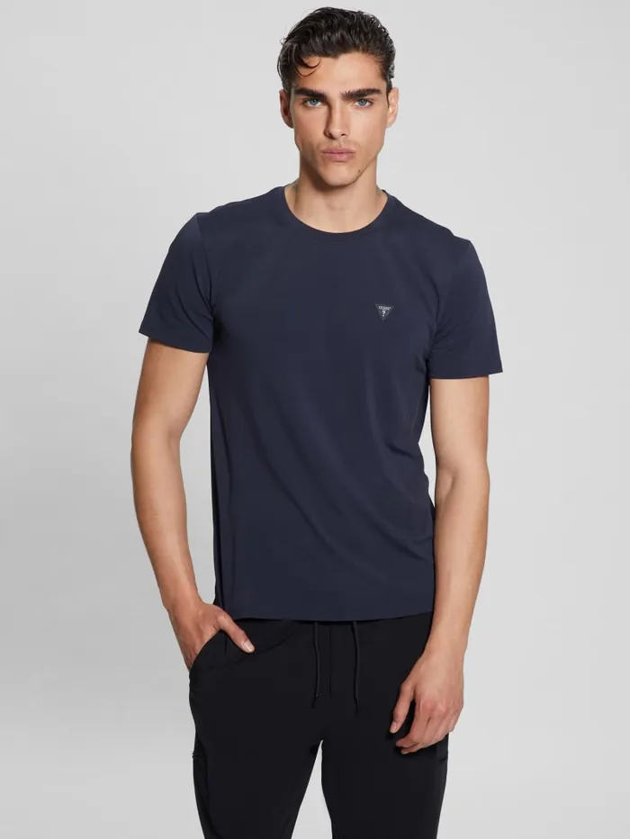 GUESS T Shirts and Tanks TechStretch Patch Tee Blue 8211 Men
