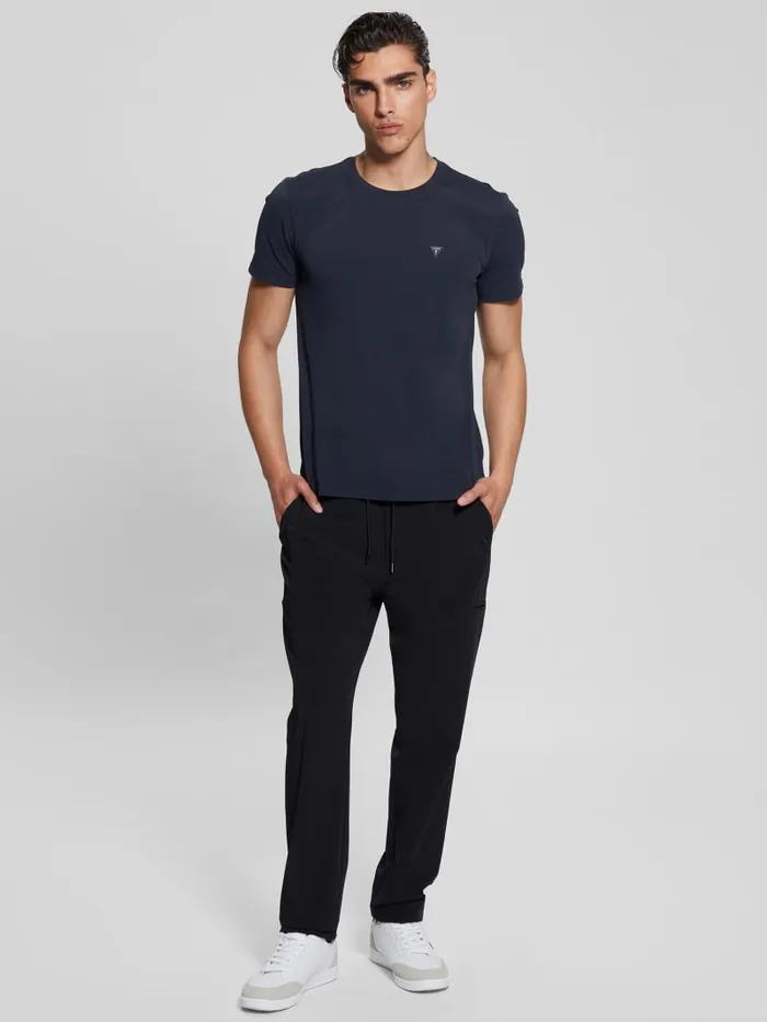 GUESS T Shirts and Tanks TechStretch Patch Tee Blue 8211 Men